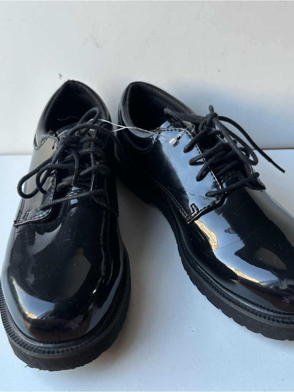 Bates High Gloss Black Patent Leather Oxford Dress Shoes Men’s Size 7 Lace Up